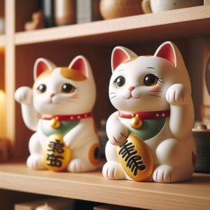 Maneki neko para clientes y dinero